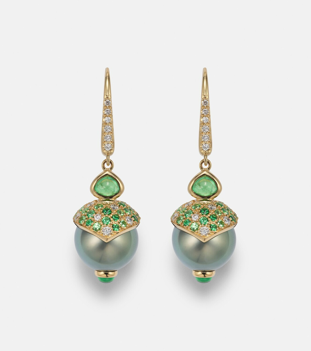 Marina B 18kt gold drop earrings with gemstones