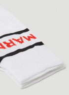 Colour Block Logo Socks in White