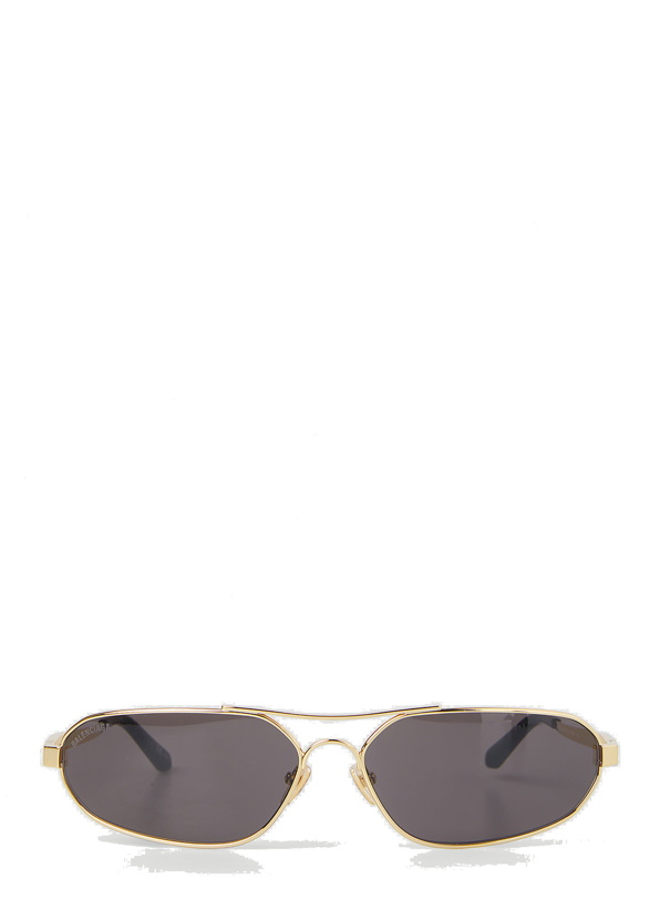 Photo: Stretch Oval Sunglasses in Gold