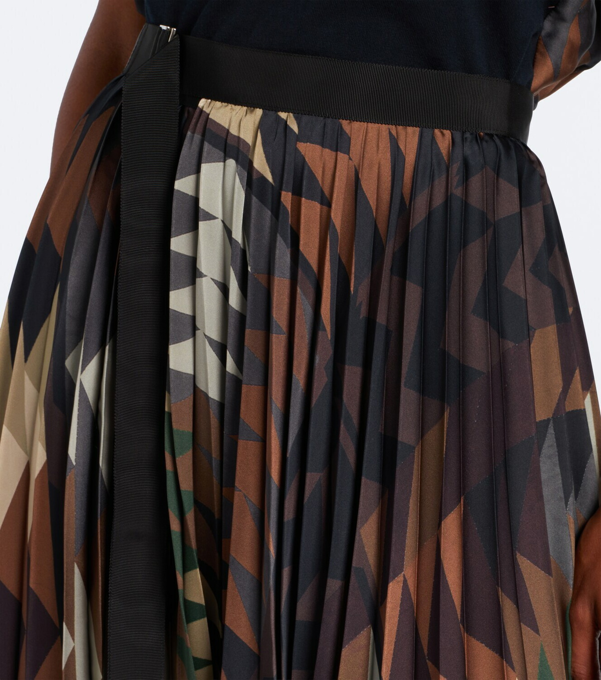 Sacai x A.P.C. plissé printed midi skirt