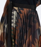 Sacai x A.P.C. plissé printed midi skirt