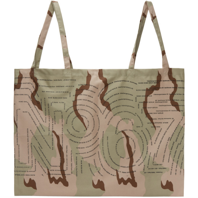 Bless Beige and Brown Camouflage Packaging System Tote Bless