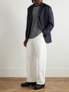 ssstein - Striped Super 120s Wool T-Shirt - Black