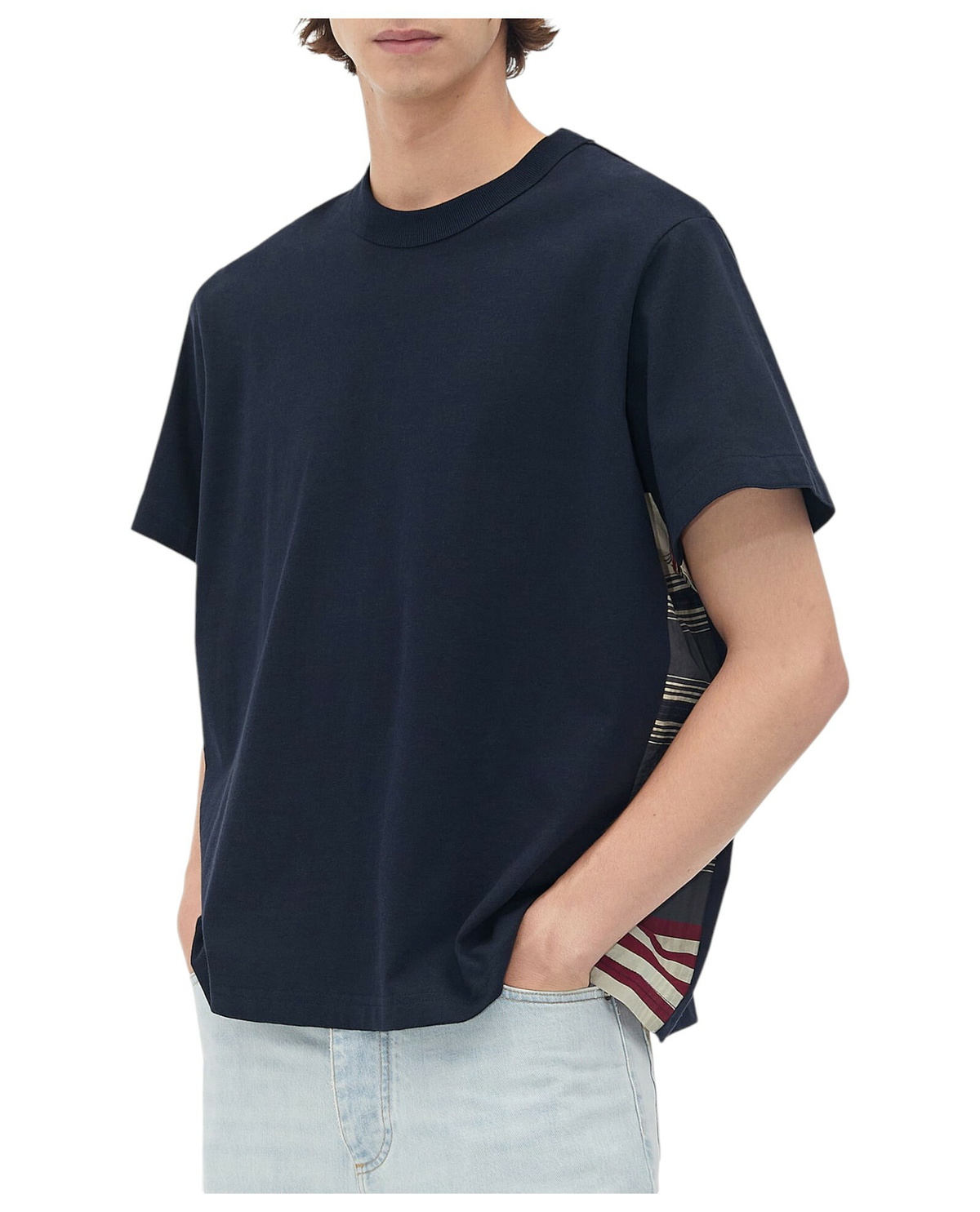 Tシャツ・カットソー BOTTEGA VENETA Men T-shirt Black 825172 V4N50 1000 Bottega Veneta Black Cotton Contrast Stitch Detail T-Shirt