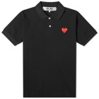 Comme des Garçons Play Men's Polo Shirt in Black/Red