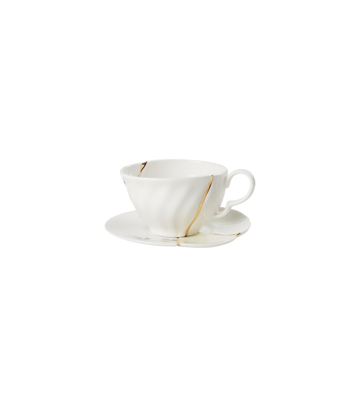 Photo: Seletti Kintsugi gold-plated porcelain teacup and saucer set by Marcantonio Raimondi Malerba
