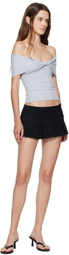 GUIZIO Black Pleated Micro Miniskirt