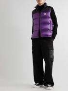 Moncler - Ophrys Logo-Appliquéd Colour-Block Quilted Shell and Ripstop Down Gilet - Purple