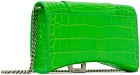 Balenciaga Green Hourglass Wallet Chain Bag
