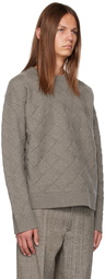 Bottega Veneta Taupe Intreccio Sweater