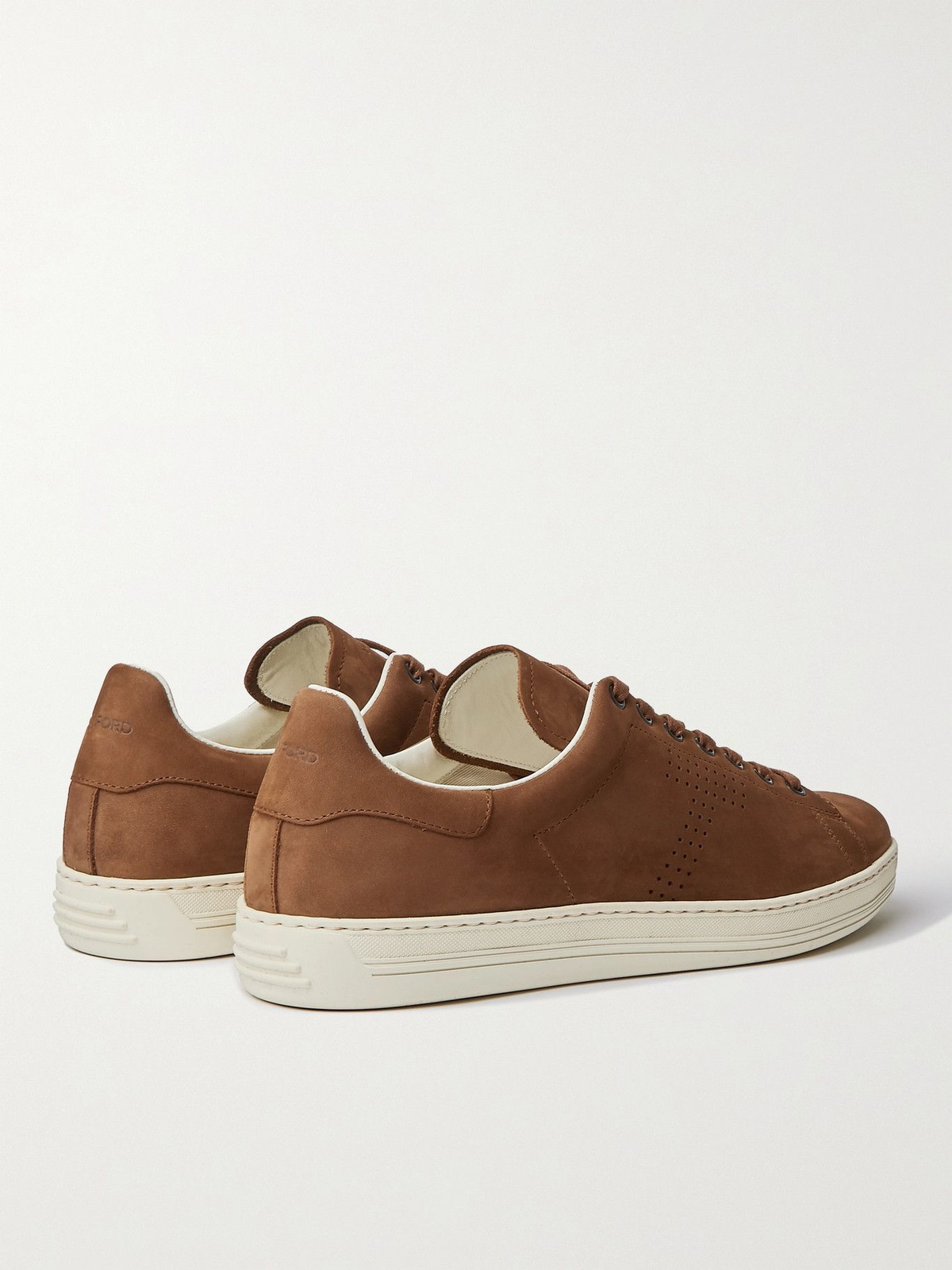 TOM FORD - Warwick Perforated Nubuck Sneakers - Brown TOM FORD