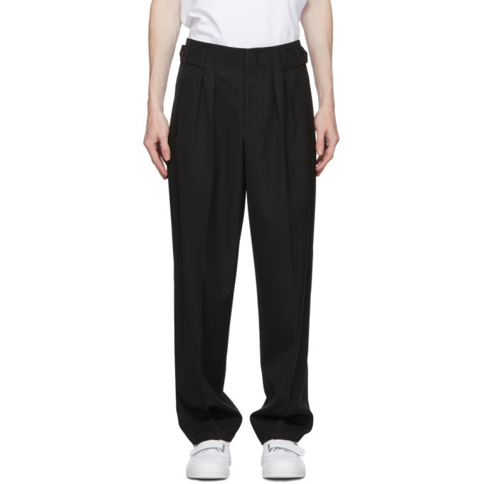 Photo: Maison Kitsune Black Wool Pleated Trousers