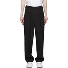 Maison Kitsune Black Wool Pleated Trousers