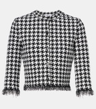 Alexander McQueen Houndstooth fringed jacquard cardigan
