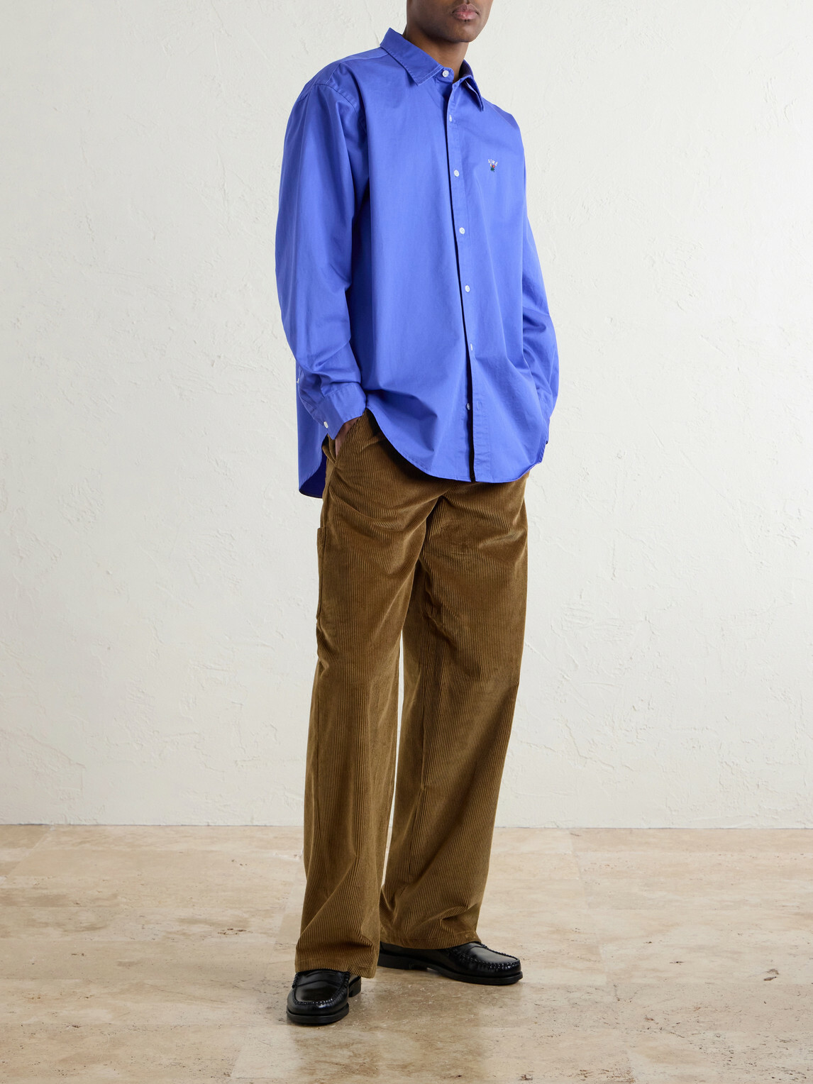 Aimé Leon Dore - Logo-Embroidered Cotton Shirt - Blue