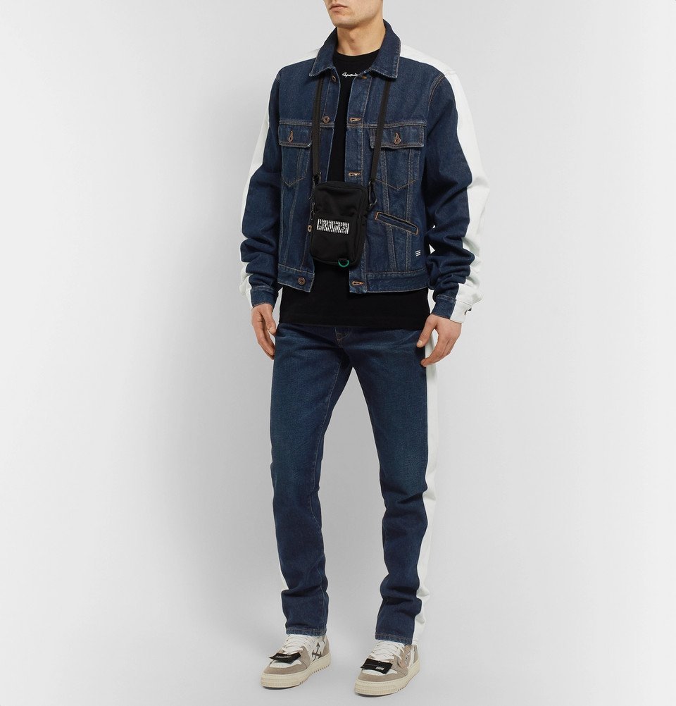 Off-White - Slim-Fit Striped Denim Jeans - Men - Indigo Off-White