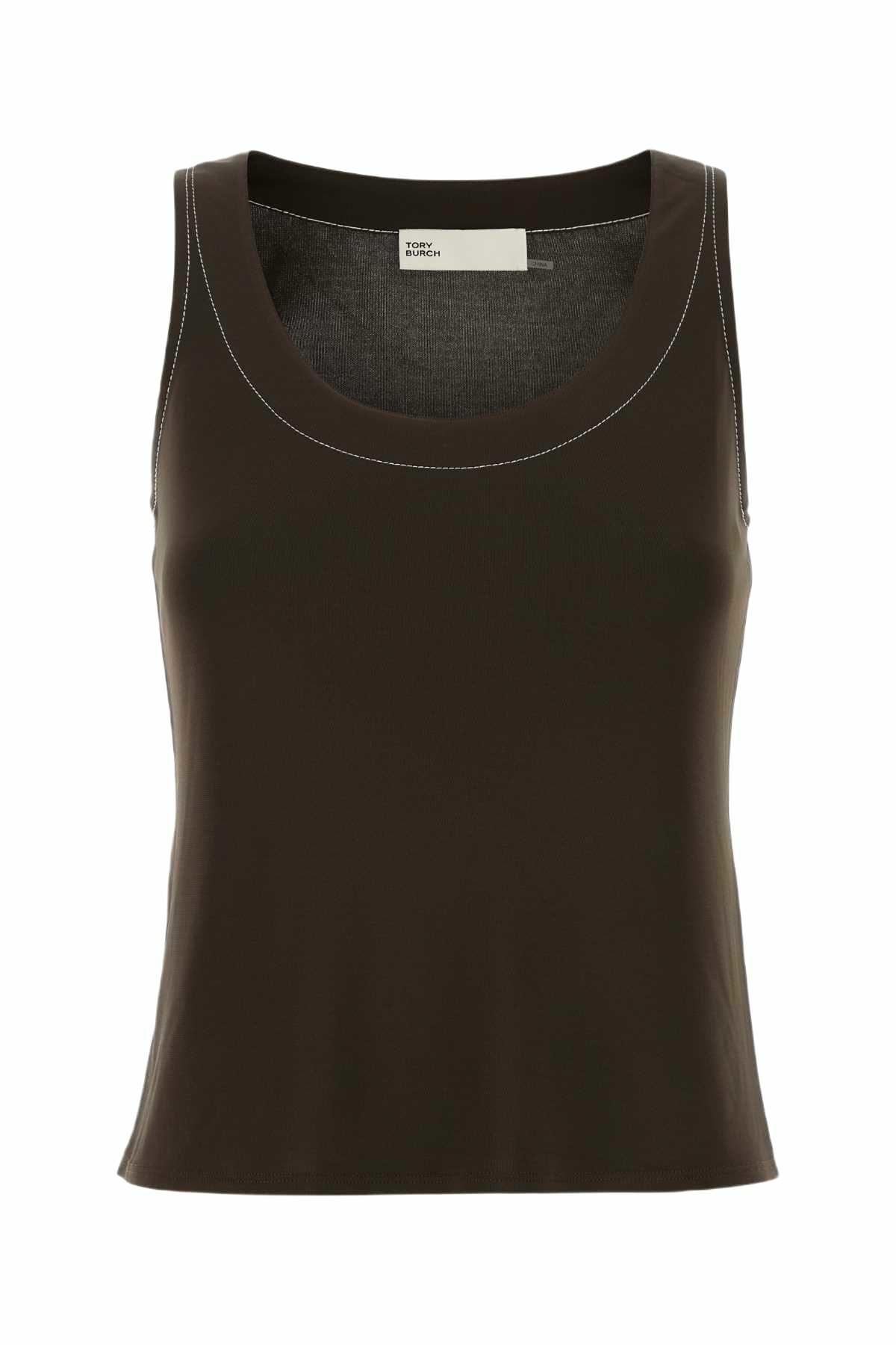 Tシャツ・カットソー TORY BURCH Brown Viscose Tank Top Tory Burch Cotton tunic Tory Burch