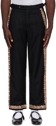 Bode Black Regal Scallop Trousers