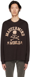 mastermind WORLD Brown College Long Sleeve T-Shirt