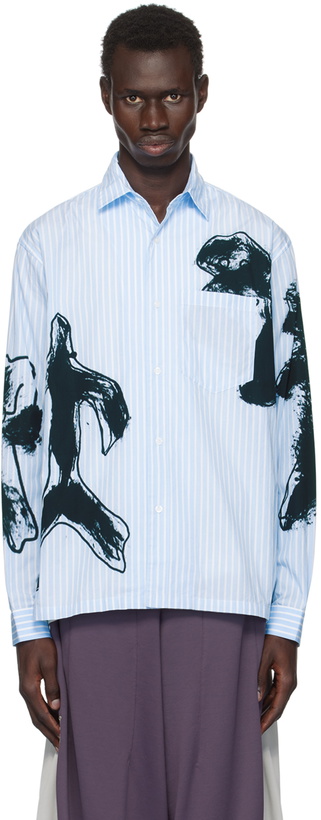 Photo: Perks and Mini Blue Figures Striped Shirt
