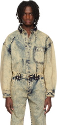KUSIKOHC Navy & Beige Multi Rivet Denim Shirt