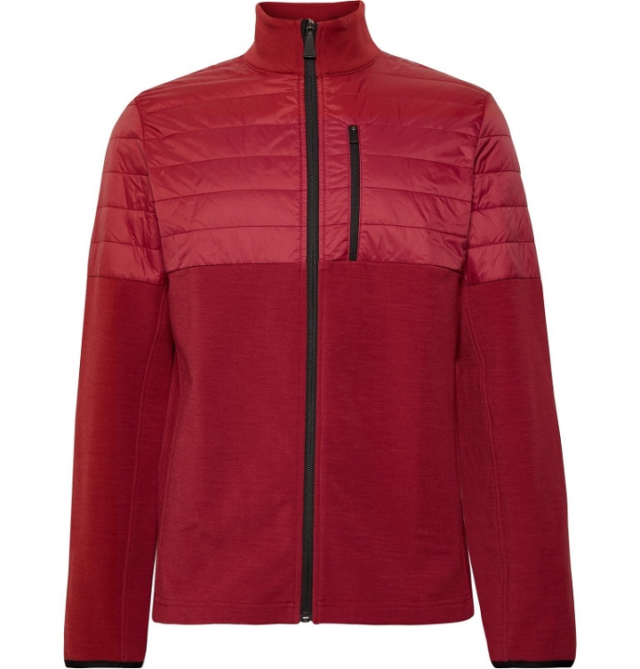 Photo: Aztech Mountain - Smuggler Tech Fleece and Quilted Shell Zip-Up Ski Mid-Layer - Burgundy
