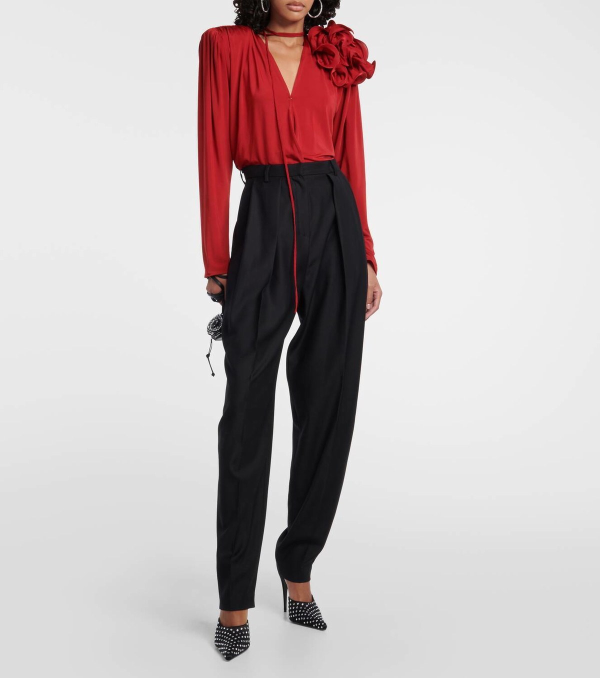 Magda Butrym Floral-appliqué blouse Magda Butrym