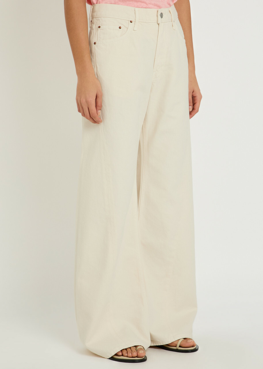 Mother The Lemon Twist Wide-leg Jeans White