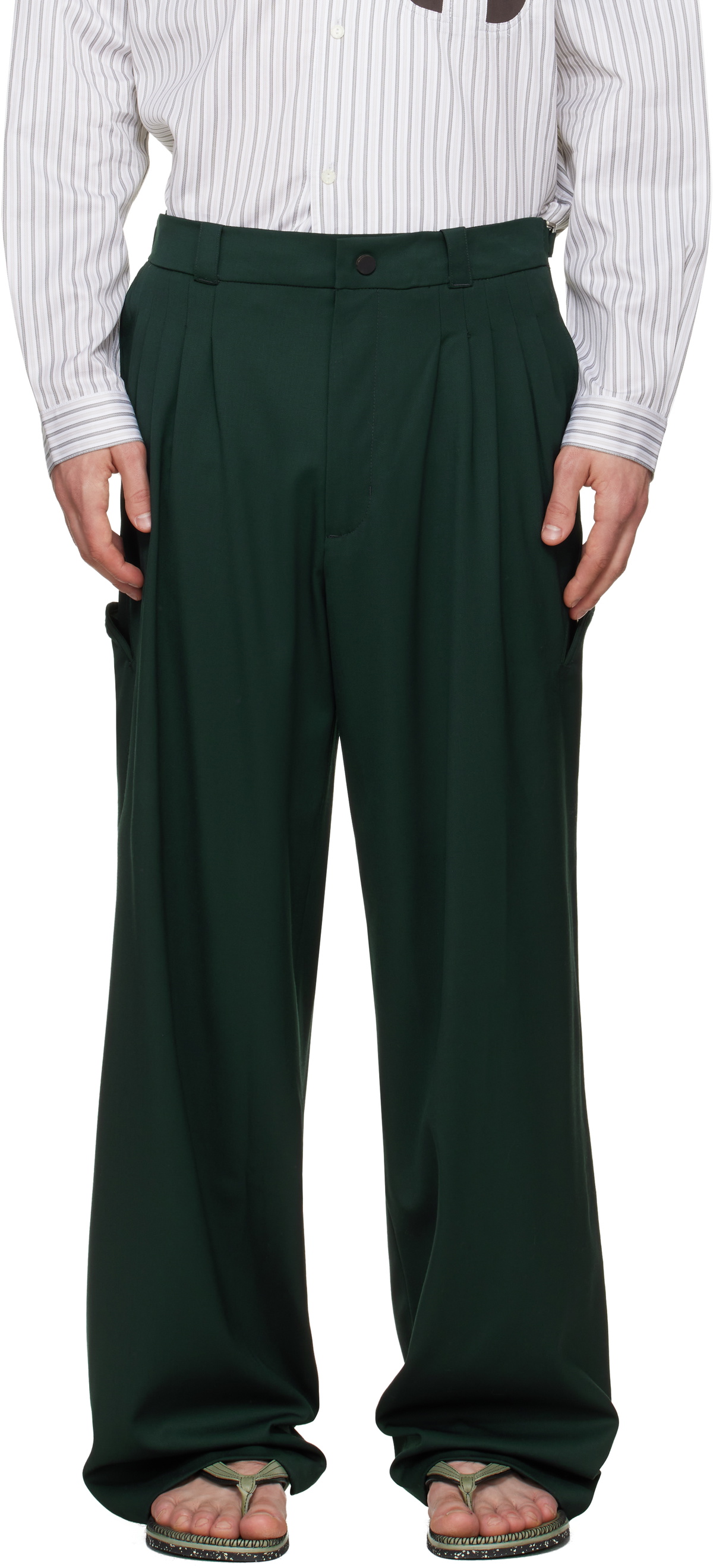 Kiko Kostadinov Green Andras Formal Trousers
