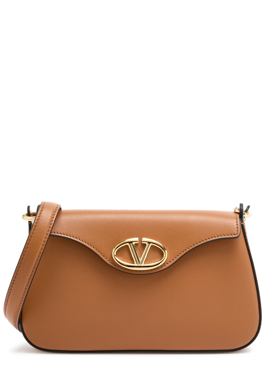 Valentino VLogo Mini Leather Shoulder bag - Tan - One Size