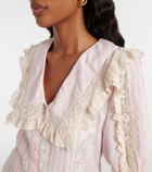 Rixo Dove embroidered cotton voile minidress