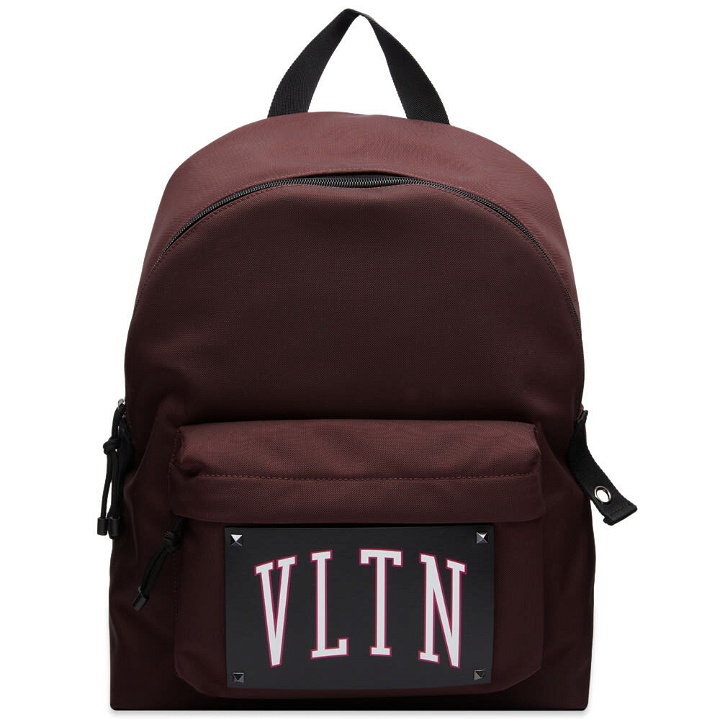 Photo: Valentino Men's VLTN Colour Tech College Backpack in Burgundy/Black/Multi