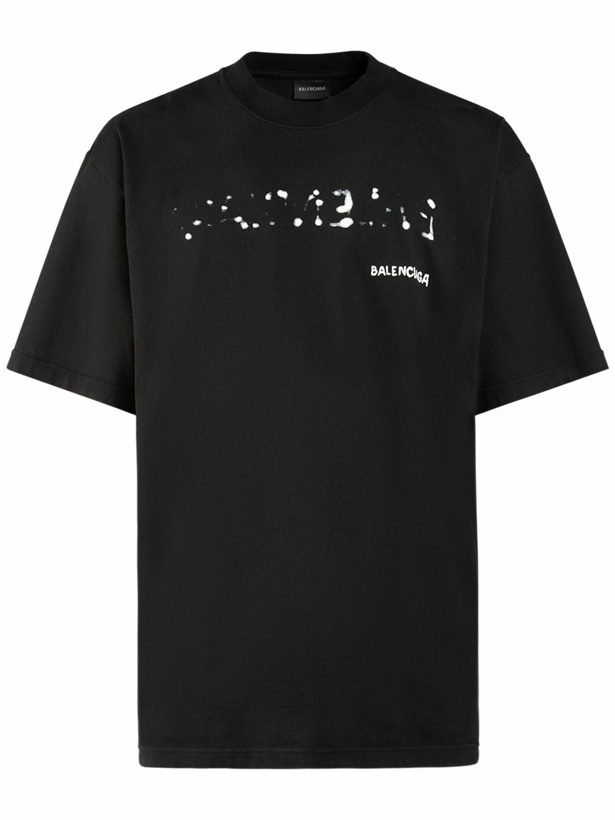 Photo: BALENCIAGA - Printed Cotton Jersey T-shirt