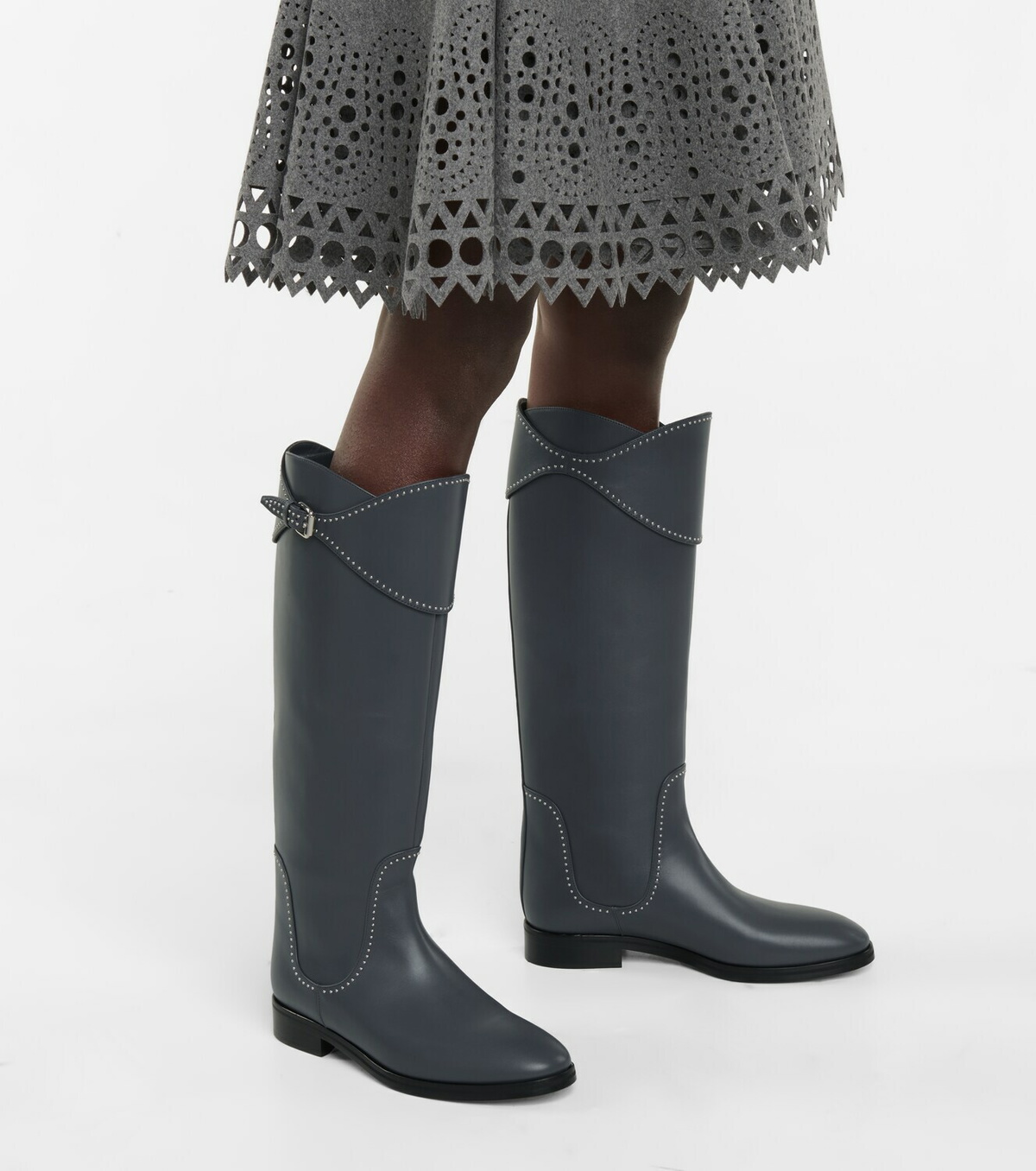 Alaila High Boots 60mm In Black Calfskin 916745