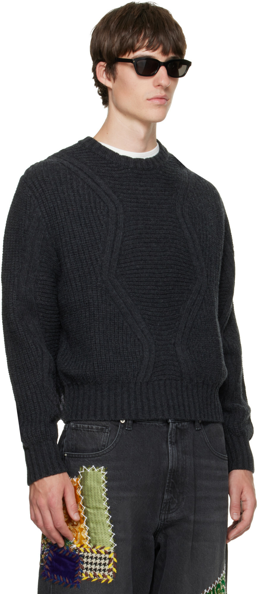 BLUEMARBLE Gray Chunky Wool Sweater