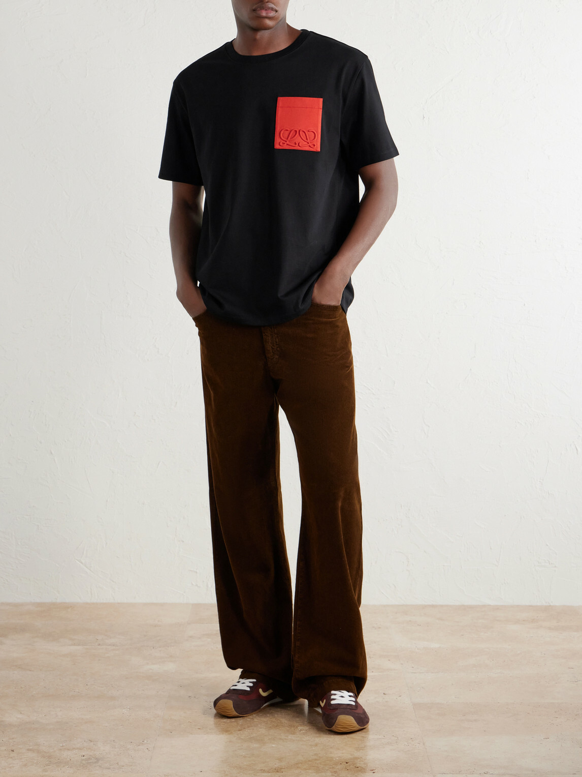 LOEWE - Anagram-Embroidered Cotton-Jersey T-Shirt - Black