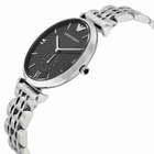 Emporio Armani Retro Black Dial Stainless Steel Mens Watch AR1676