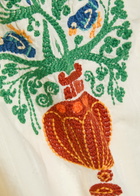 Mother The Peasent Poet Embroidered Cotton Shirt White