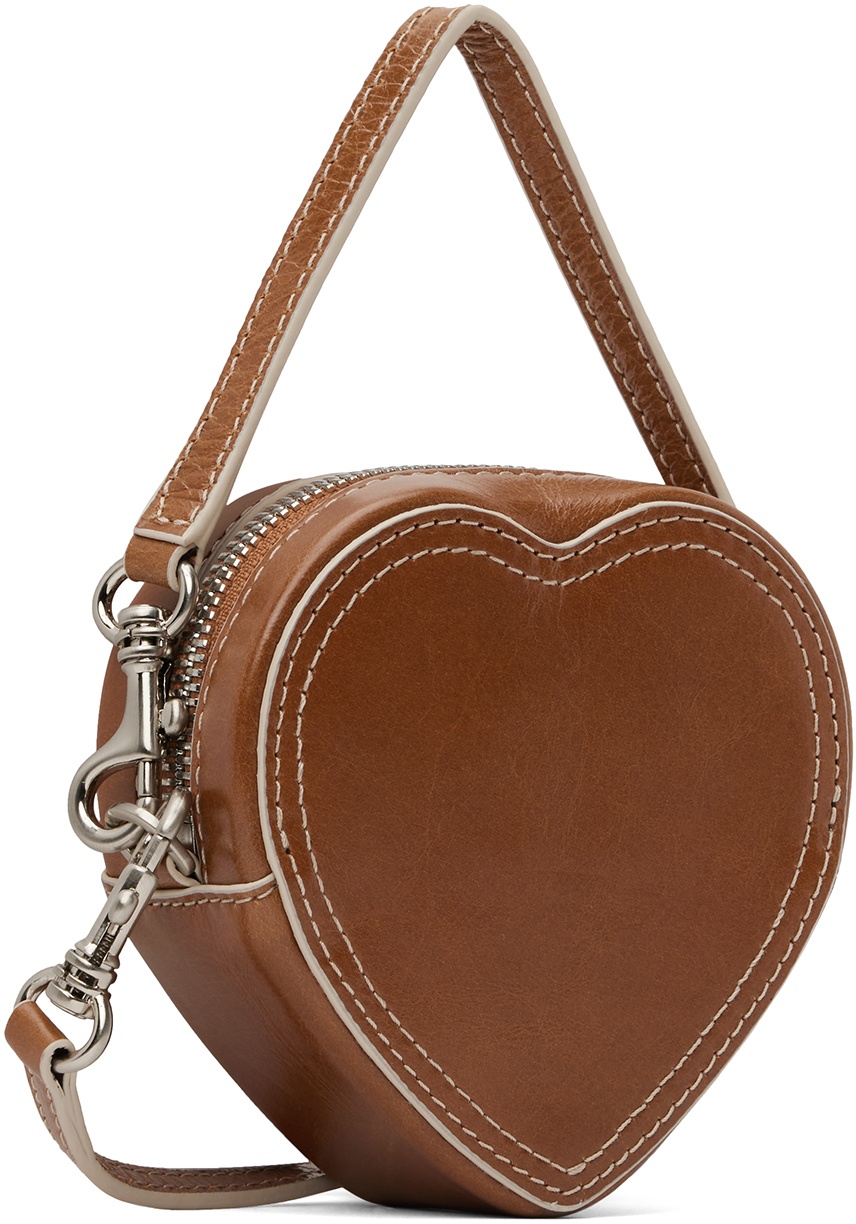 Marge Sherwood Brown Heart Pouch