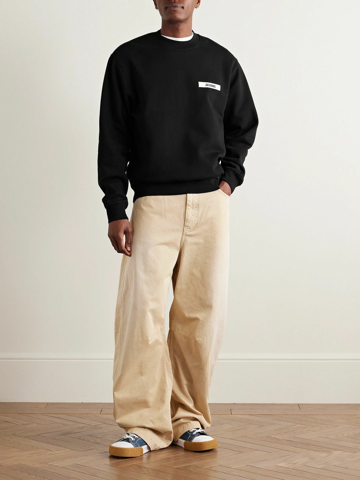 Jacquemus - Logo-Embroidered Cotton-Jersey Hoodie - Black Jacquemus