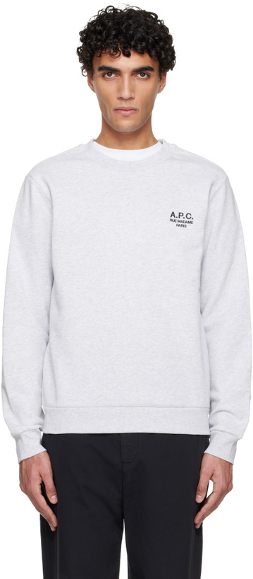 Photo: A.P.C. Gray Standard 'Rue Madame' Sweatshirt
