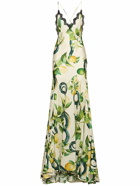 ROBERTO CAVALLI Printed Silk Twill Crisscross Maxi Dress