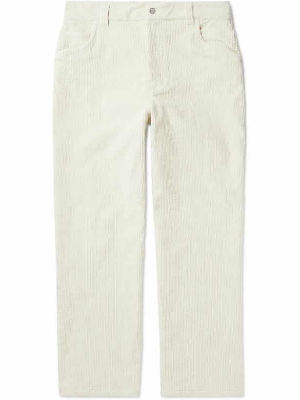 Photo: DIME - Straight-Leg Logo-Embroidered Cotton-Blend Corduroy Trousers - Neutrals