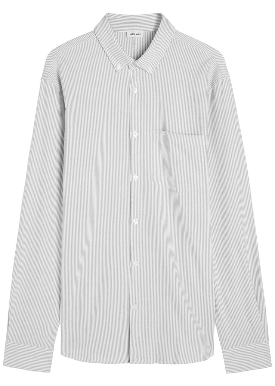 Lestrange The All Day Striped Cotton-blend Oxford Shirt Grey