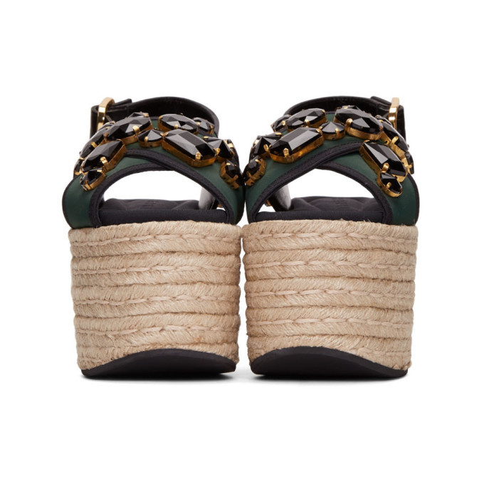 【MARNI】cross sandals/追跡+関税+全国送料込み Marni Green Criss-Cross Platform Sandals Marni