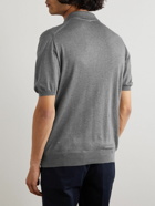 Kiton - Cotton Half-Zip Polo Shirt - Gray