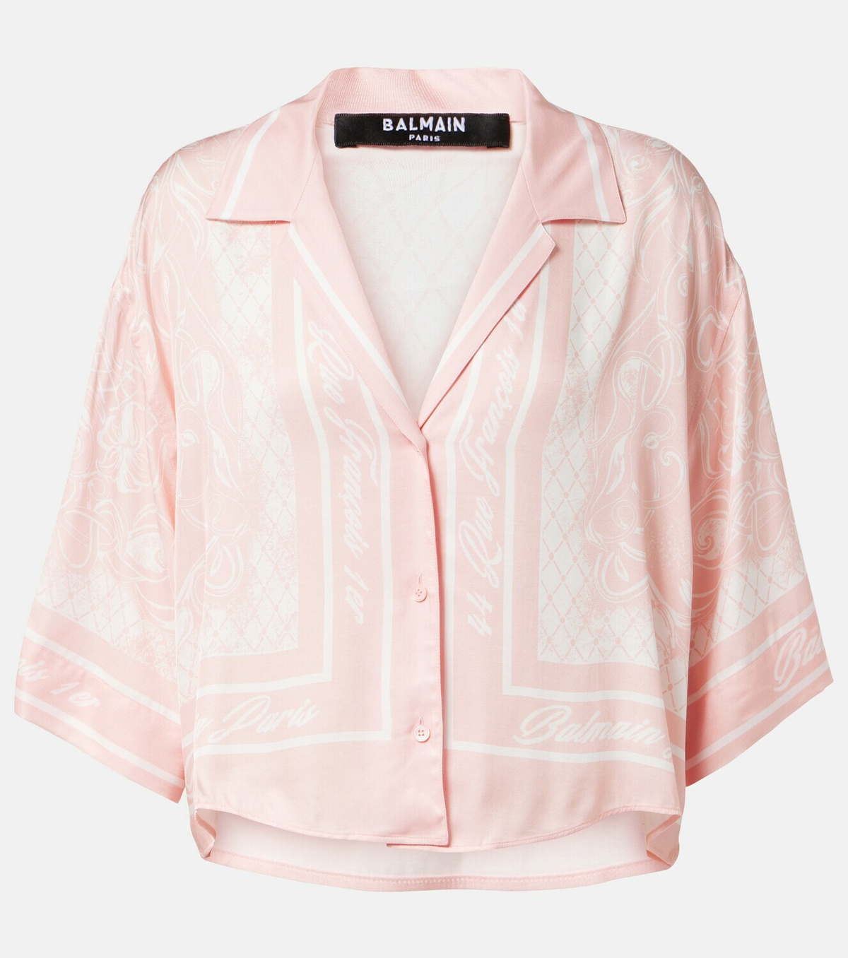 Balmain Printed twill pajama shirt