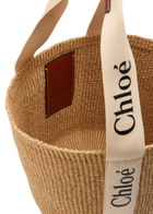 Chloe Woody Large Logo-print Raffia Basket bag - Natural - One Size