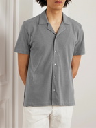 Stòffa - Camp-Collar Cotton-Piqué Shirt - Gray