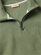 Armor Lux - Logo-Appliquéd Cotton-Jersey Half-Zip Sweatshirt - Green